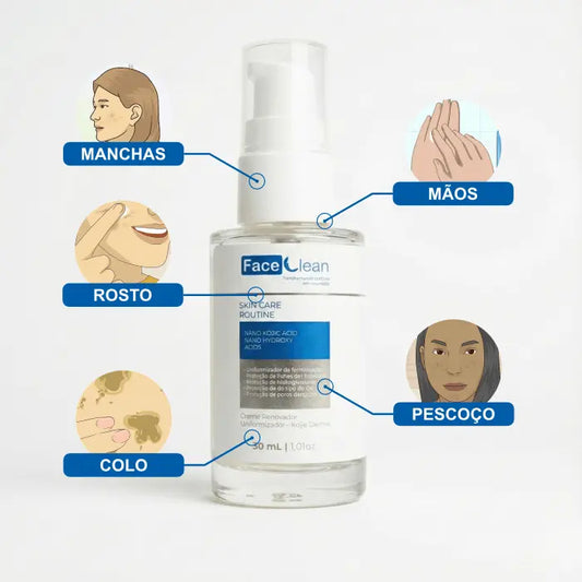 Face Clean Creme Renovador Uniformizador Kojic Derma+ 30 mL